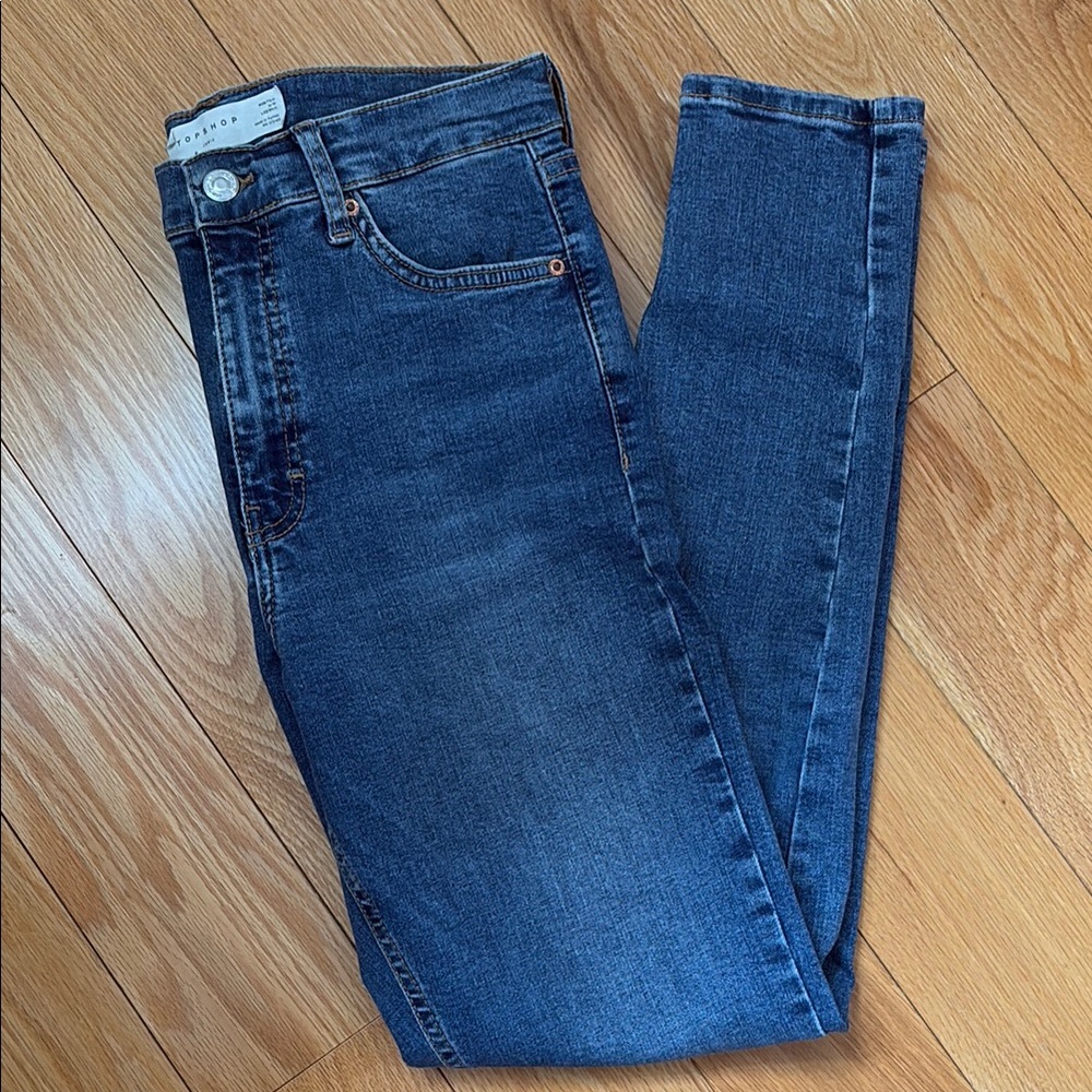 Topshop high waisted Blue Skinny Jeans Medium Wash